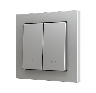 ZS55 - Bouton poussoir Soft double pour 2 entrées binaires 55 x 55 mm