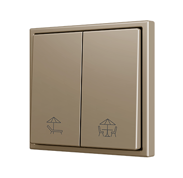 ZS70 - Bouton poussoir Soft double pour 2 entrées binaires 70x70 mm