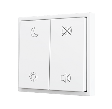 ZS70 - Bouton poussoir Soft double pour 4 entrées binaires 70x70 mm